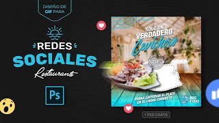 Diseño de Post animado para de redes sociales de restaurante con Photoshop [upl. by Polard]