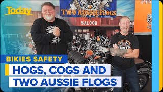 Unlikely bikie duo crusading better road safety and attitudes  Today Show Australia [upl. by Naima]