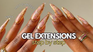 How To Do Gel X Nails at Home  Prep Routine For Lasting Results  Pink Marble Nails Tutorial [upl. by Eignav]