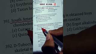 GPAT NIPER MCQS shorts gpat niper neet pharmacy education biology [upl. by Aiynat]