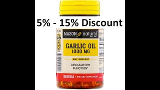 Discount  Mason Natural Garlic Oil 1000 mg 100 Softgels Review [upl. by Eniliuqcaj]