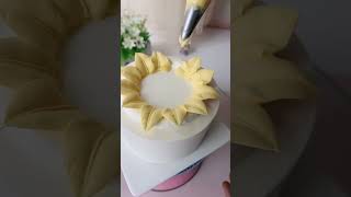 Cream and banana flavor cake making cake viralshorts banana [upl. by Nwahsem]