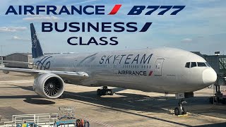 🇺🇸 Washington to Paris 🇫🇷 BUSINESS Class Air France Boeing 777 FULL FLIGHT REPORT Skyteam livery [upl. by Annatnas]