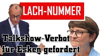 MerzSpruch sorgt für Lacher TalkshowVerbot für Saskia Esken gefordert cdu spd bundestag [upl. by Teddie849]