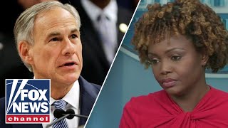 Karine JeanPierre gets fiery response from Gov Abbott She is uninformed [upl. by Ynnaf]