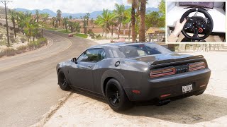 1100HP Dodge Challenger SRT Demon  Forza Horizon 5  Steering wheel gameplay [upl. by Crowley]