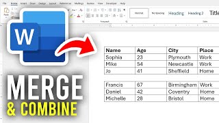 How To Merge Tables In Word  Full Guide [upl. by Clement]