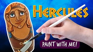 Disney HERCULES Nesting Doll  Relaxing Acrylic Painting [upl. by James]