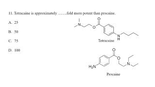 Medicinal Chemistry MCQs Local Anesthetics [upl. by Ignacia]