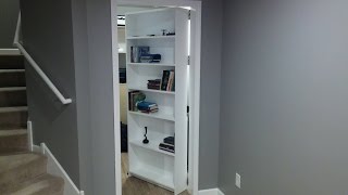 Secret door room Bookcase  door Safe Gun storage [upl. by Aerol]