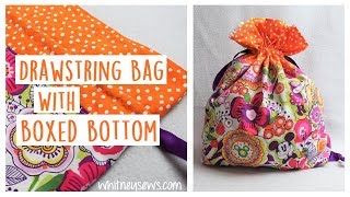 EASY Drawstring Bag with Boxed Bottom  Organize your Life  Whitney Sews [upl. by Anairuy152]