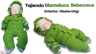 👶 Mameluco Enterizo para Bebé a Dos Agujas ✅ Diseño Original a Palitos Vivirtejiendo [upl. by Elia]