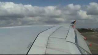 Airbus A380 takeoff wingview [upl. by Fitz]