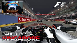 F1 2012 Realistic Mode  Paul Di Resta at the Singapore Grand Prix  Racing with Gyroscope [upl. by Darwen429]