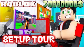 Roblox home tour 30000000000 setup gaming room and editing setup 5th floor elevator poster REDKLL [upl. by Kcirtapnaes694]