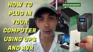 HOW TO PLUG IN YOUR COMPUTER USING UPS AND AVR TAGALOG [upl. by Pages]