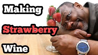 Making Strawberry Wine 2 gallons [upl. by Llenrev477]