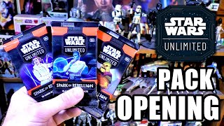 Opening 3 Star Wars Unlimited Spark of Rebellion Booster Packs [upl. by Anitac]