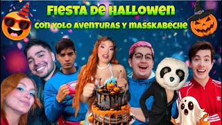 FUY A LA FIESTA DE DISFRACES DE YOLO AVENTURAS Y MASSKABECHE Me beso con un famoso 🎃😱 [upl. by Ahtebbat163]