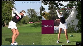 Jessica Korda Golf Swing  Hybrid downtheline amp faceon Evian Championship Sept 2018 [upl. by Allimrac]