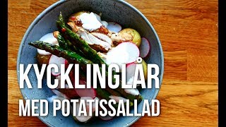 SMÖRSTEKT KYCKLINGLÅR MED POTATISSALLAD [upl. by Mauer]