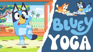 Bluey Yoga  Calming yoga for Kids  PE Cool Down  Brain Break [upl. by Seitz]