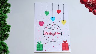 Weihnachtskarten basteln einfach DIY Weihnachtskarte Tutorial Weihnachtsgeschenke selber machen [upl. by Anihsak]