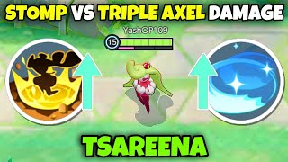 STOMP VS TRIPLE AXEL Damage Test Tsareena Pokemon Unite [upl. by Graces]