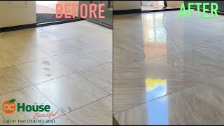 Marble Stone Restoration Honing and Polishing Etch Mark Removal [upl. by Pagas135]