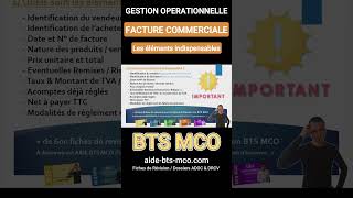 Les éléments indispensables dune FACTURE COMMERCIALE  Gestion en BTS MCO [upl. by Aitahs]