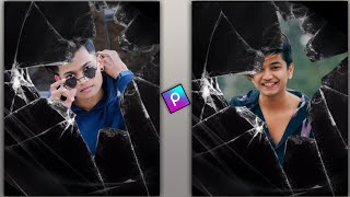 Broken glass Photo Editing in Picsart  Picsart effect editing tutorial  New style Photo Editing [upl. by Amo818]