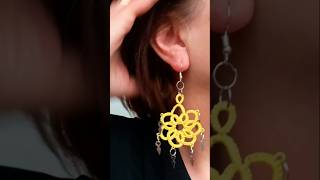 Needle tatting Earrings quotSundialquot FairyLacefromElena Short tattingearrings Sunny DIY handmade [upl. by Lorrimer296]