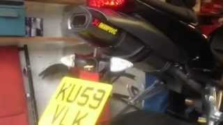 Triumph Daytona 675 Akrapovic SlipOn Exhaust [upl. by Imrots377]