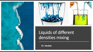 Continuity equation  Liquids of different densities mixing  example 4 [upl. by Oizirbaf577]