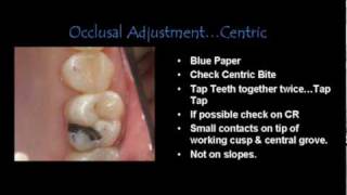 Occlusal Adjustment of a Single Tooth by Dr Ruiz 2010 [upl. by Ssecnirp240]