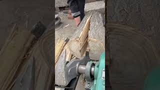 Rotary knife wood splitting process [upl. by Ecirb]