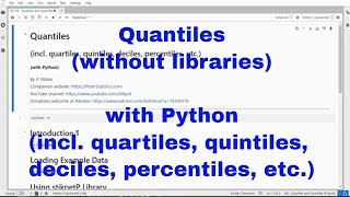 Python  Quantiles and Quartiles core [upl. by Elbys]