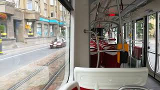 Ride with new tram through Old Liepaja [upl. by Asir]