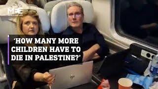 ‘Where is your humanity’ Labour Party leader Keir Starmer confronted on a train [upl. by Llewsor666]