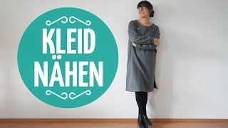 Gemütliches Kleid nähen  Aus Strickstoff [upl. by Kirkwood]