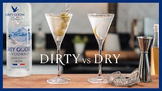 Dirty Martini vs Dry Martini Cocktail  Grey Goose Vodka [upl. by Ynagoham]