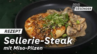 Rezept für SellerieSteak mit Pilzen und Kresse  AOK [upl. by Munro]