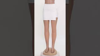 GIRLMERRY Sports plus size solid color quick dry high waist slit mini skort Wholesale HA002668 [upl. by Fachini]