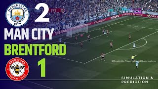 Manchester City 21 Brentford Match Highilghts  2024 Premier League eFootball recreation [upl. by Seugirdor383]