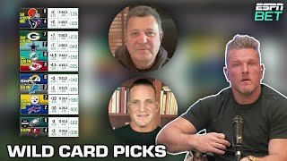 WILD CARD WEEKEND PICKS 🤑 w The Pat McAfee Show amp Michael Lombardi  ESPN Bet [upl. by Brandice]