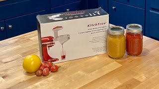 Using Kitchtree Fruit and Vegetable Strainer Kitchenaid Attachment with Yellow and Red Tomato Sauce [upl. by Trocki628]