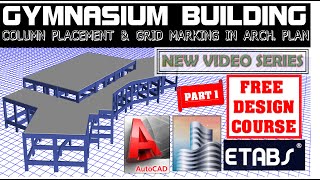 ETABS TUTORIAL PART 1COLUMN PLACEMENT IN RC BUILDING In UrduHindi  ANALYSIS AND DESIGN COURSE [upl. by Nilhsa]