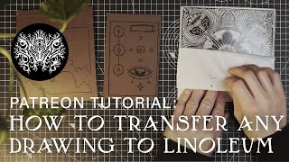 linocut tutorial how to transfer any drawing to lino [upl. by Kant]