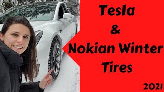 Tesla and Nokian Winter Tires Nokian TyresTesla Video 2021 [upl. by Annavas]