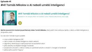 Tomáš Mikolov o AI neboli umělé inteligenci [upl. by Elockcin]